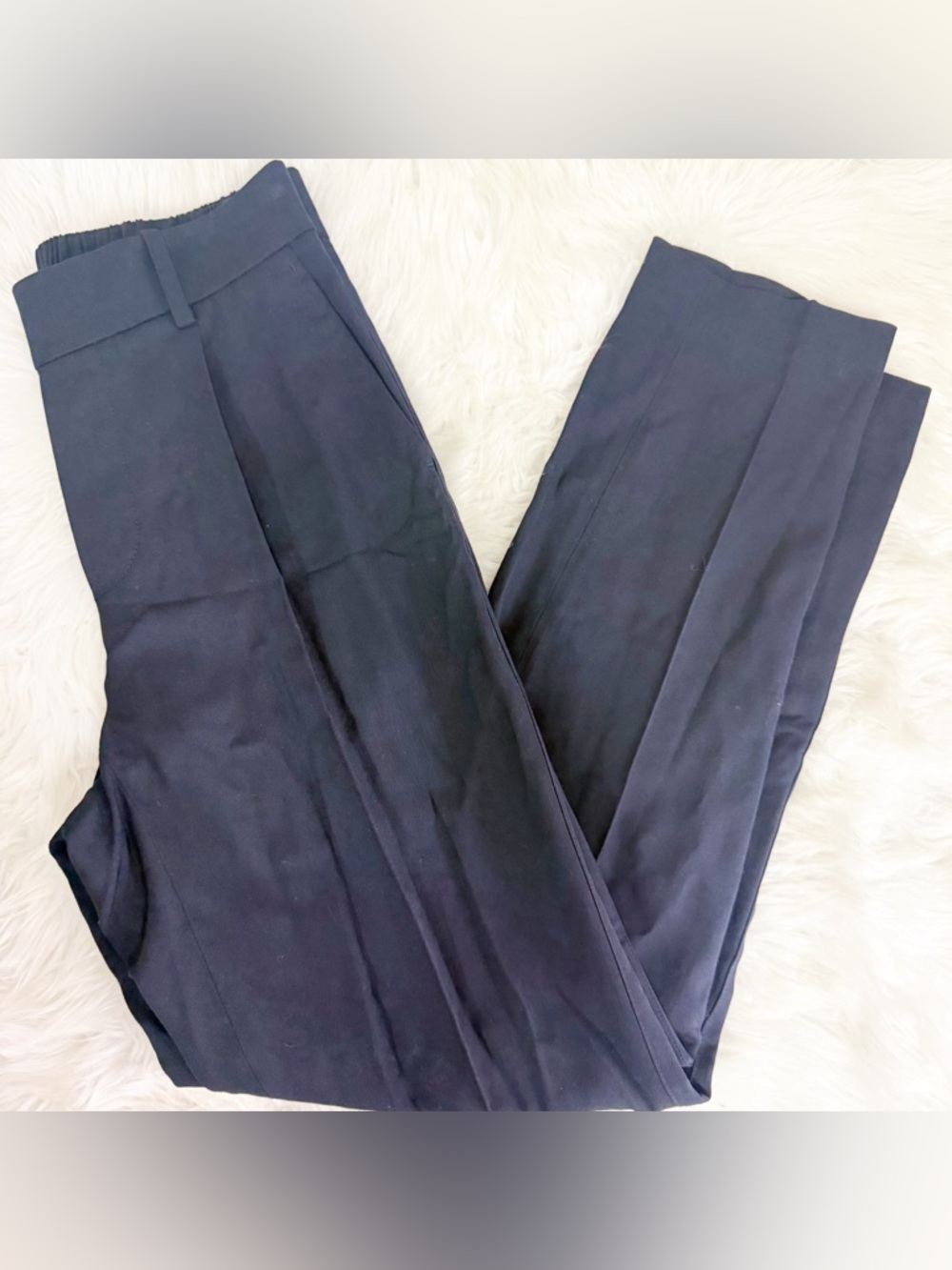 Vince Navy Pull On Straight Leg Pants XS Stretch Casual Career